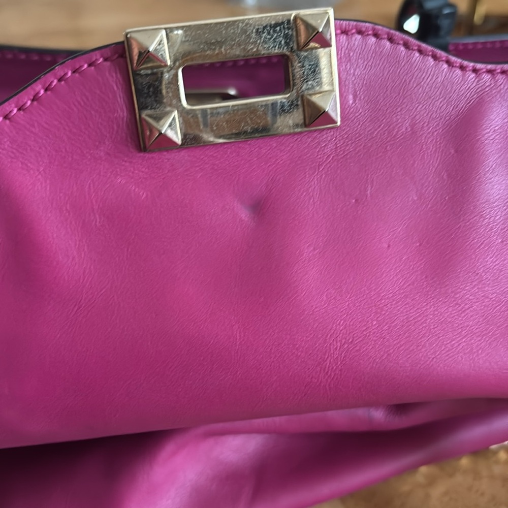 EUC Valentino Garavani Fuschia/Black Studded $1299 - Picture 11 of 13